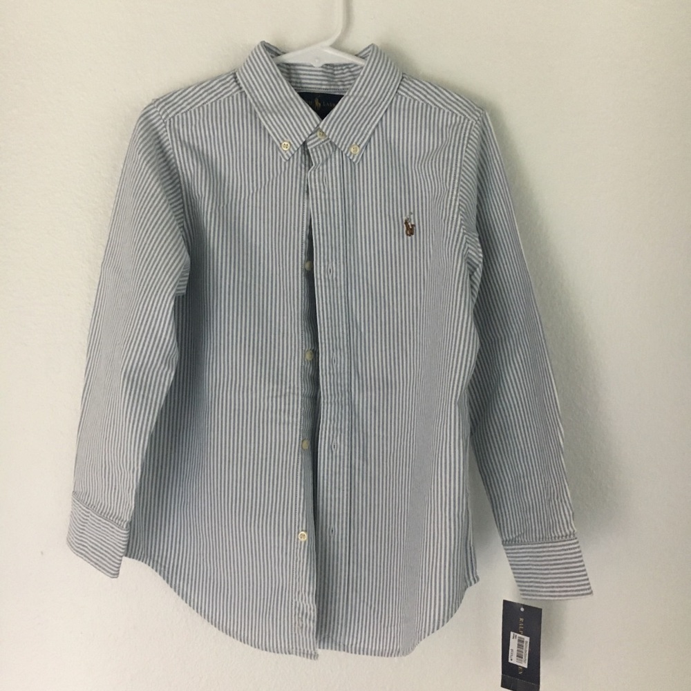NWT!Ralph Lauren Blue & White Stripe Button Down!